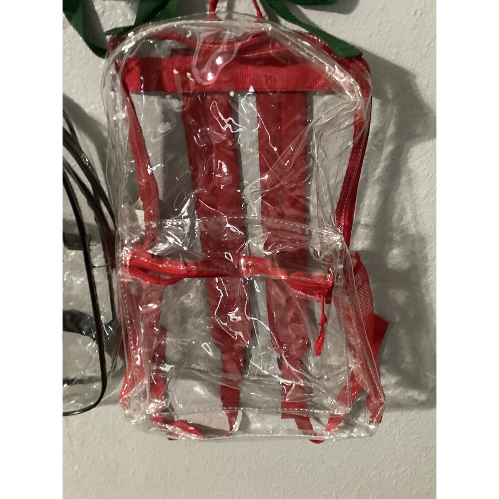 4 Pack Of Clear School Backpacks New No Tags 2 Black One Green And One Red. - Picture 5 of 5